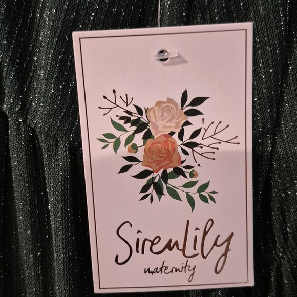 Siren Lily Maternity Teal Long Sleeve Shirt with V-Neck - Picture 6 of 6